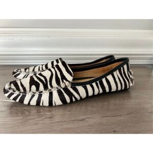 Patricia Green A Mano Jillian driving moccasins zebra haircalf sz 6